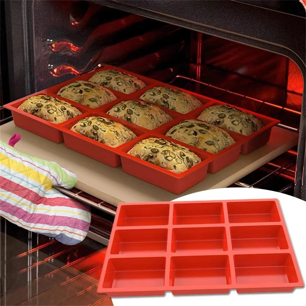 Soap Mold Silicone Loaf - Grote 9-delige siliconen mini cakevorm -