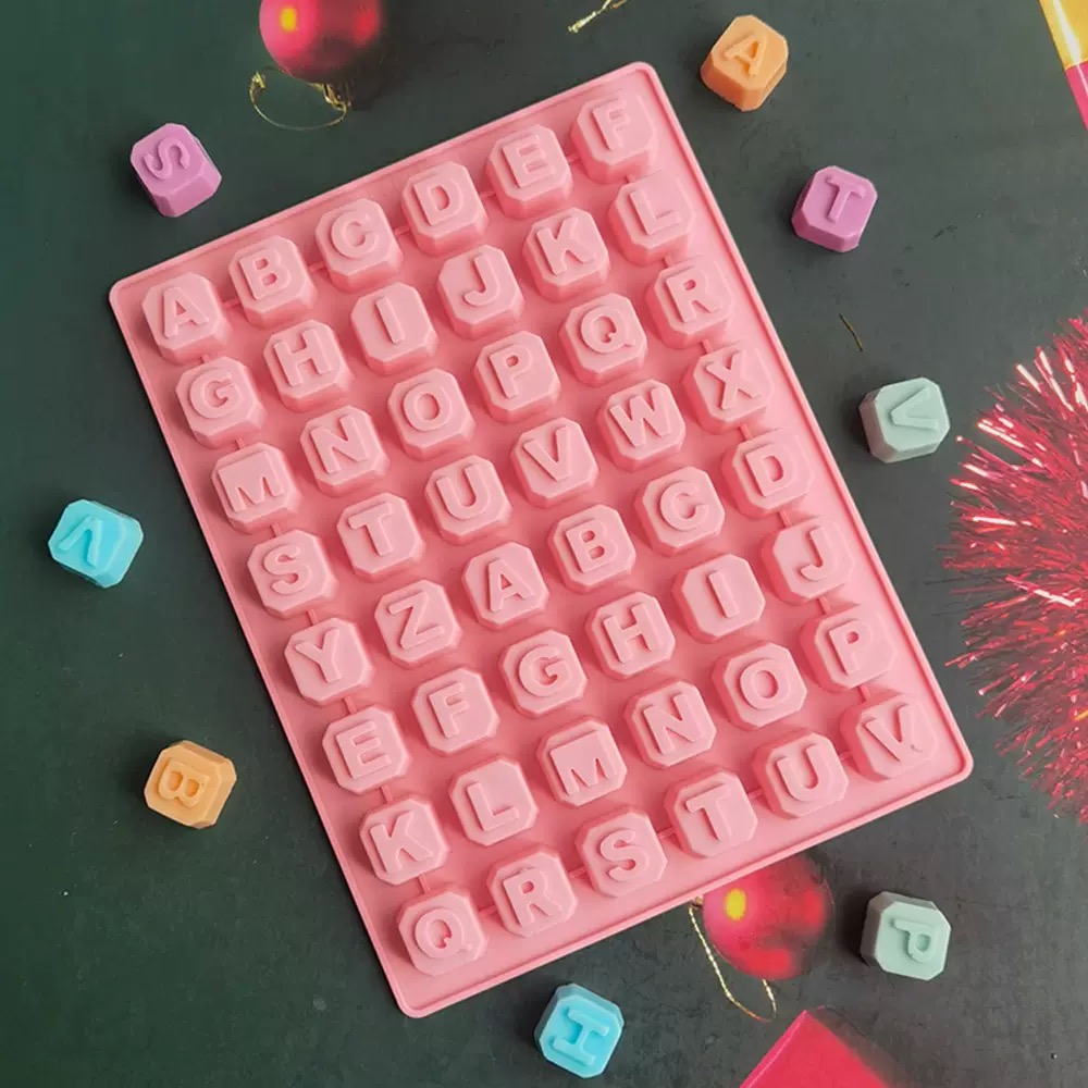 Soap Mold Silicone Loaf - 48-letters Enghish alfabet letter siliconen mal
