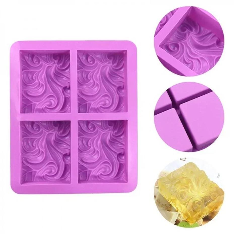 Soap Mold Silicone Loaf - Creatieve 1-delige taartdecoratie bakvormen 4-delige bloeivormige