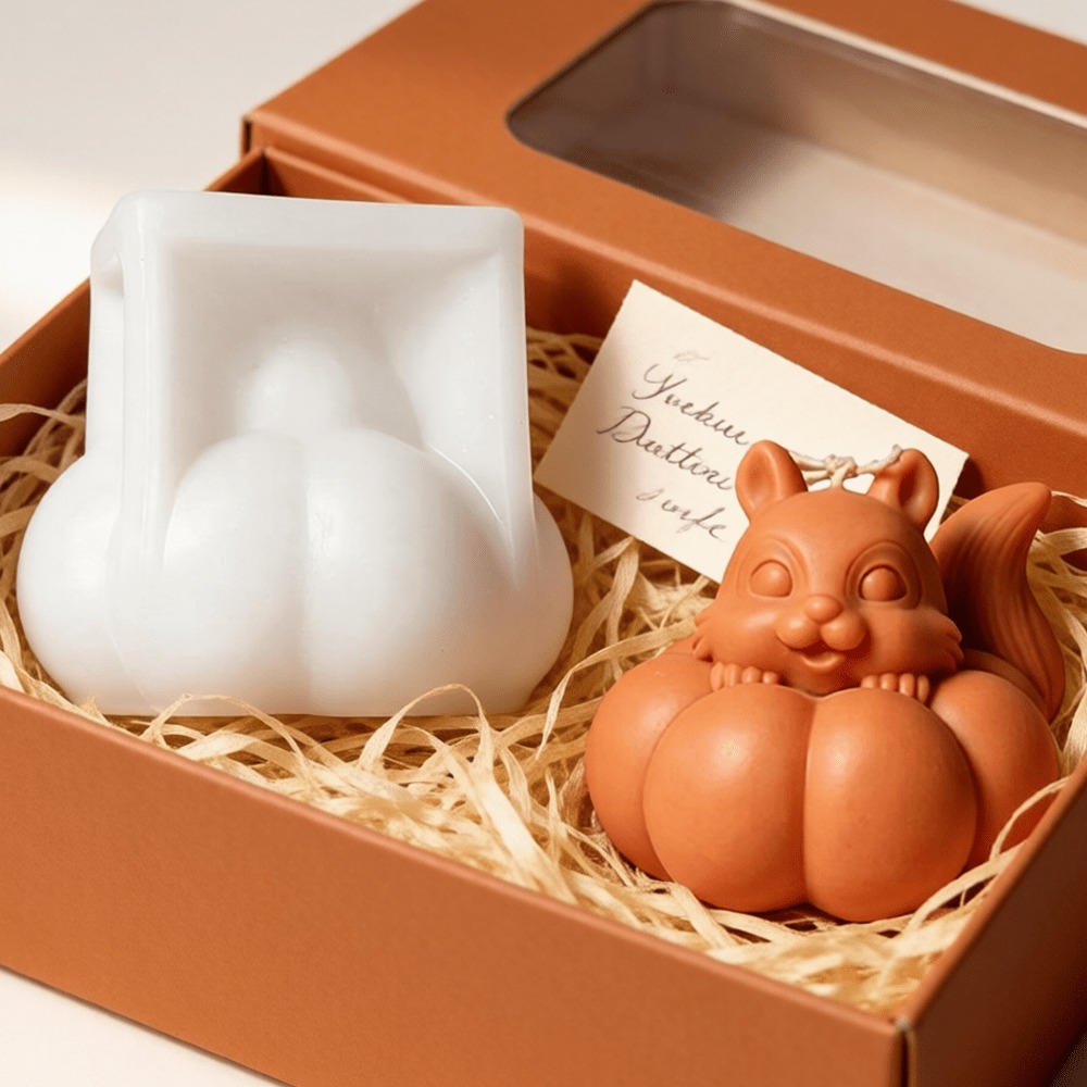 Eekhoorn-pompoen siliconen kaa - Soap Making Friends recensie en prijs